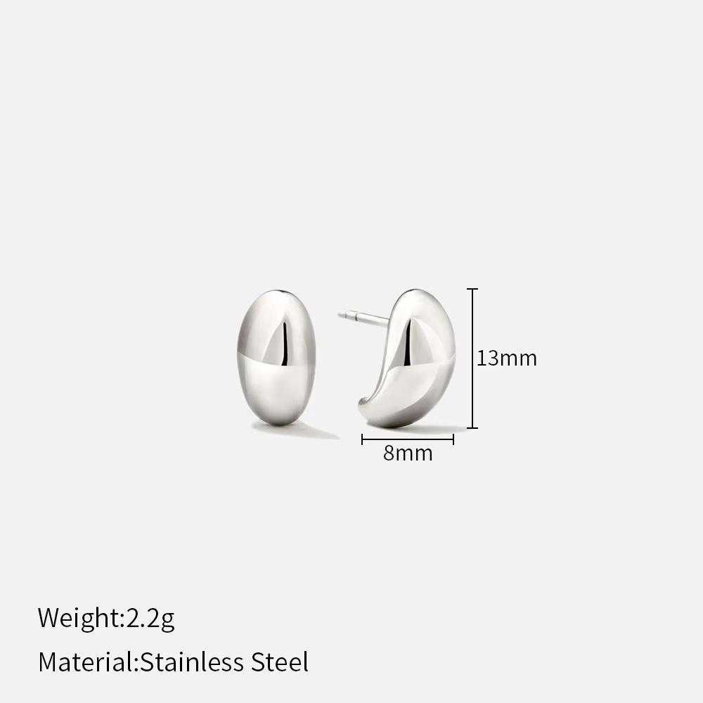 Fashion Minimalist Geometric Earrings Trendy Stainless Steel Glossy Stud Earrings For Women Daily Wear Party Gifts
