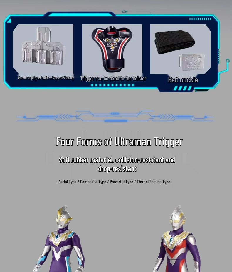 Ultraman Dark Trigger Shining Blade Henshin Ring with Victory Light Stick