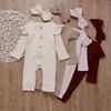 0-24M Baby Girls Boys Cotton Romper Autumn Spring Warm Solid Color Romper 2Pcs Newborn Baby Girl Boy Pit Cotton Jumpsuit Outfits