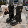 Comfortable and Versatile Thick-soled Heightening Martin Boots for Women's 2025 New Spring and Autumn Winter Retro Mid-tube Boots