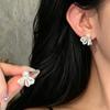 Lace Bow Pearl Stud Earrings Delicate Romantic Jewelry
