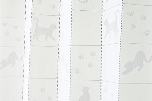 Accordion Curtains with a Cat Pattern, 250cm x 150cm x 250cm, Room Divider Curtains, Long Curtains, Cute Cat Silhouette, Long Length, Tension Curtain,