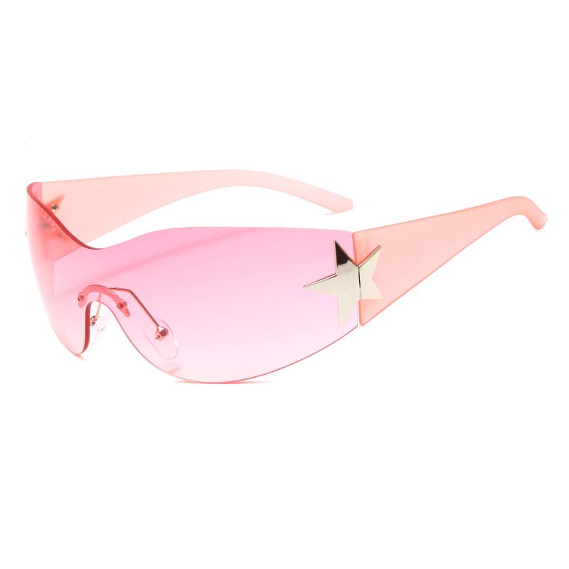 

New Children S Rimless Star Decoration Integrated Hot Girl Style Hip Hop Fashion Sunglasses Beach Party Glasses Kids