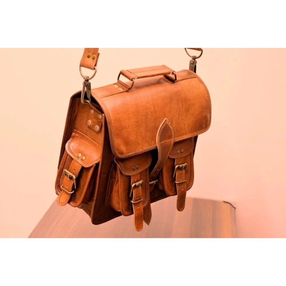 Vintage braun Leder Messenger Bag Schulter Laptop Tasche Aktentasche Herren echt