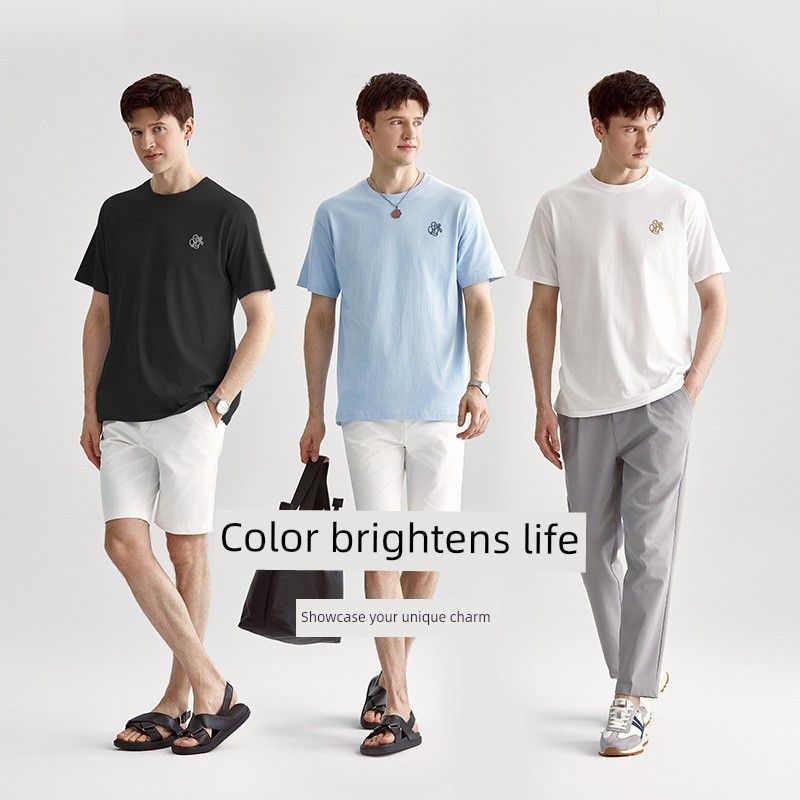 Paper Crane Men's Clothing 2024 Summer Cotton Short Sleeve T-Shirt Men Fashion Brands Fashion Letters Printed Bottoming Shirt 22022