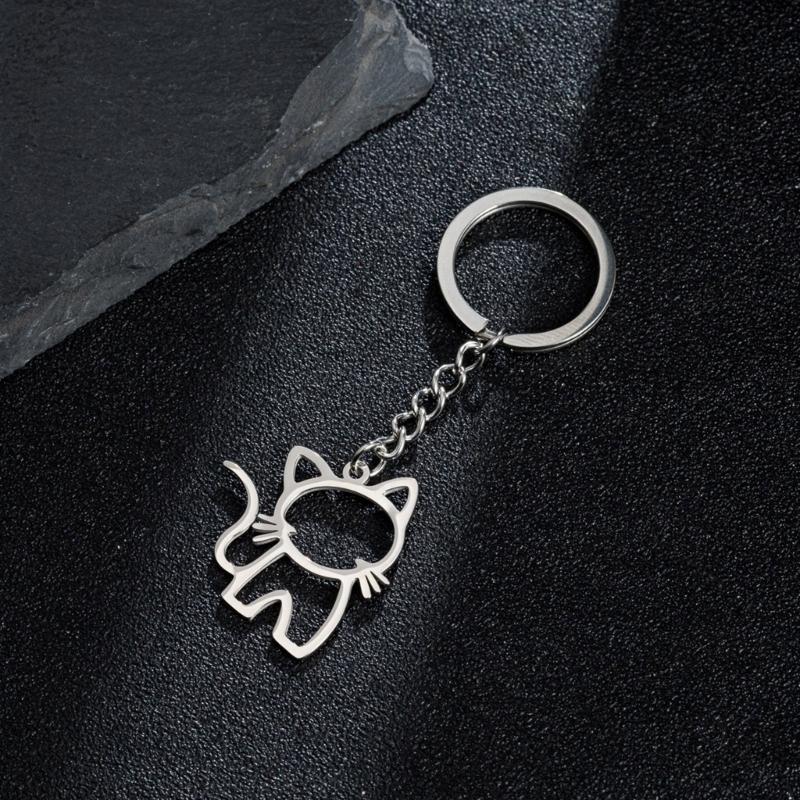 Unique Animal Pendant Keychain Stainless Steel Jewelry Gift Ornament For Women Best Friend Souvenir Birthday