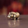 Retro Copper Hippopotamus Desktop Ornament 1Pc Solid Animal Sculpture for Home Office Shelf Decor Gift for Friends