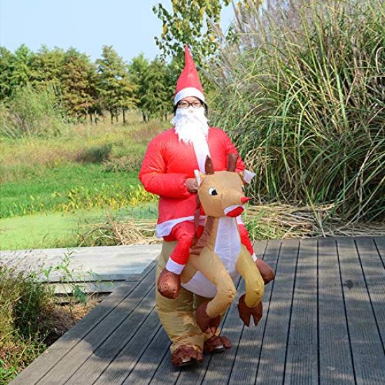 Inflatable Cosplay For New Year Party USB Air Funny Goods Clothes, Christmas, Santa, Deer, Clothes, Disguise, Costume, Kigurumi, Adults, Year-end