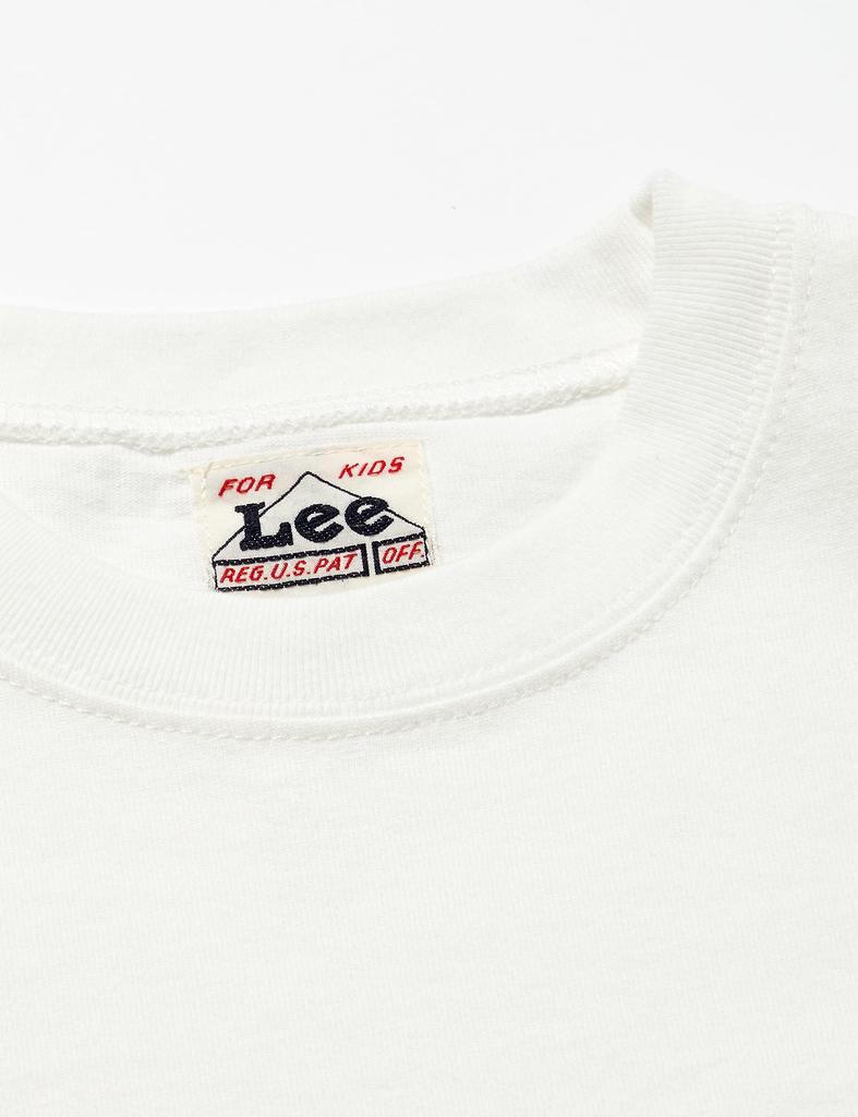 Lee Official Collaboration Side Print Size 110 T-Shirt, Kids, LK5073-318, White,