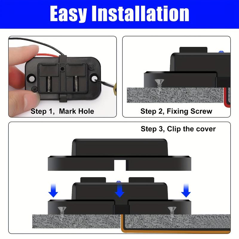 1 Set 18W Qc3.0 Usb A Port & 30W Pd Usb C Port 12V Rv Usb Outlet Charging Socket Panel With Led Light For Car Marine