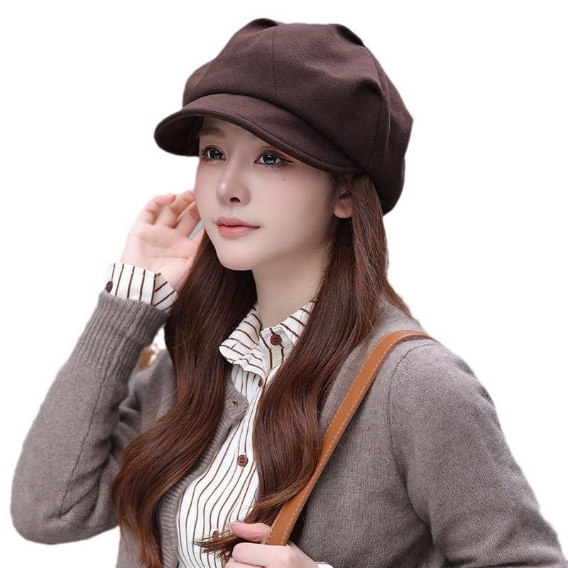 Womens Vintage Beanie Hat With Embroidered Letters For Winter Fashion And Face Slimming