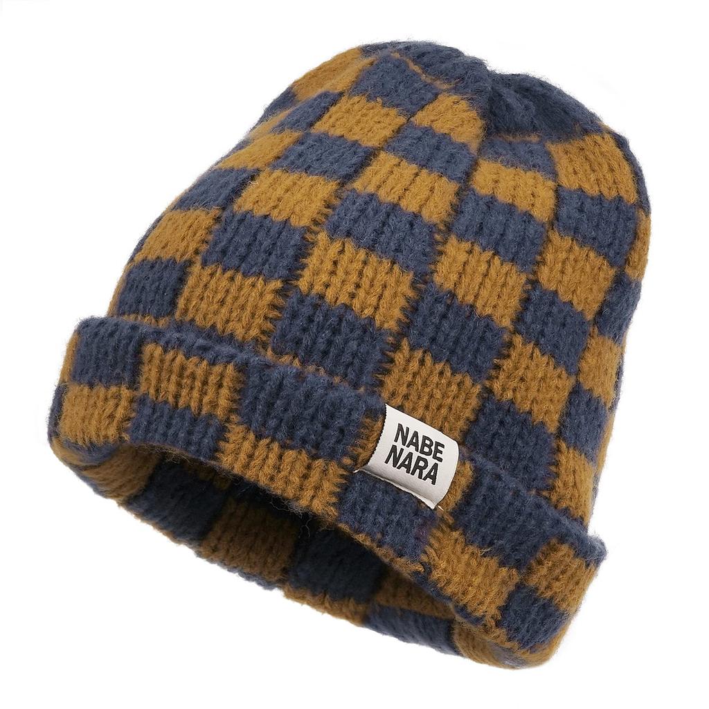 Clape Knit Polyester Checkered 2 Perfect for Fall and Cold Weather Medical Outdoor One Size Fits Unisex Men's Cap, Double-Layer Fabric, Pattern,