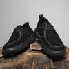Fashion Men Suede Leather Casual Shoes Street Simple Flat Skate Shoes Lace-up Comfortable Loafer