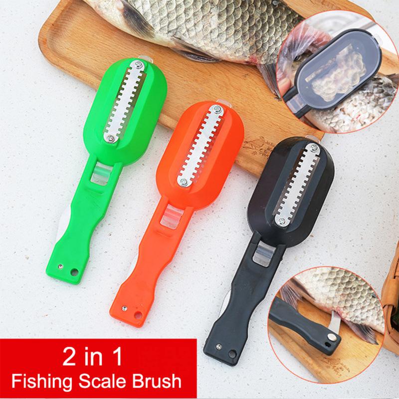 

Щетка для рыбной кожи 2 в 1, скребок для быстрого удаления рыбьей чешуи, строгальный инструмент, инструмент для чистки рыбной чешуи, рыболовный нож, инструменты для чистки, кухонные принадлежности зелёный