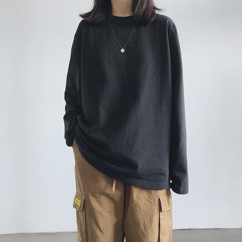 Autumn 2025 Women's White Long-Sleeve Korean Style Bottoming T-Shirt
