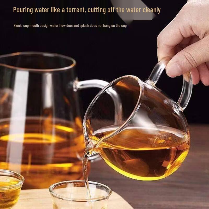 Thickened Heat-Resistant Glass Gongdao Cup & Tea Strainer Set