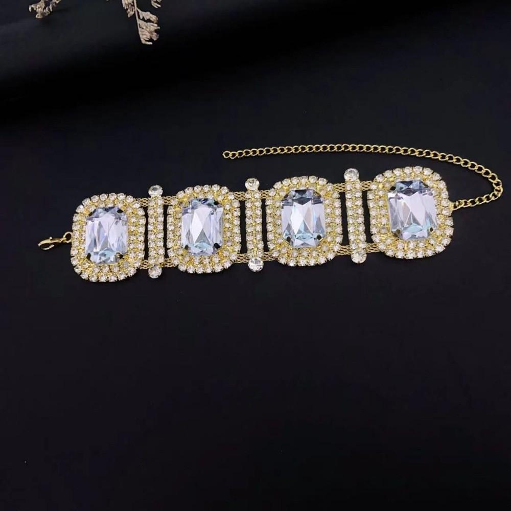 Geometric Square Water Drop Crystal Bracelet For Women Party Wear Jewelry Gift