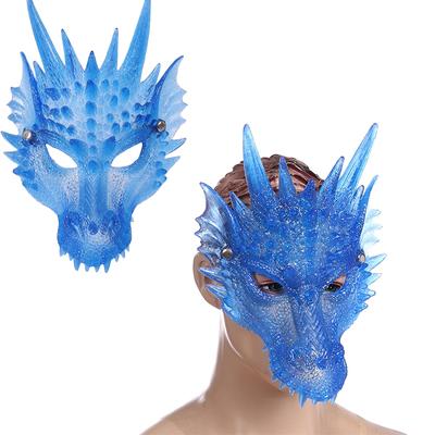 Halloweenská maska ​​Karnevalová taneční párty Cosplay rekvizity 3D průhledná silikonová dračí maska ​​Festivalový dárek pro dospělé děti