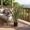 Artificial Sansevieria Plant, 77 Cm, 21 Adjustable Leaves, Pot, Green