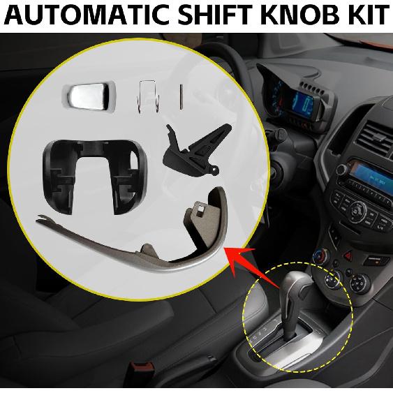 Automatic Shift Shifter Knob Kit, Fit for Chevy Sonic 2012-2016, Chevy Trax 2015-2016, Replace 42423234 95393161 42539736 Gear Knob Lever Cover Kit