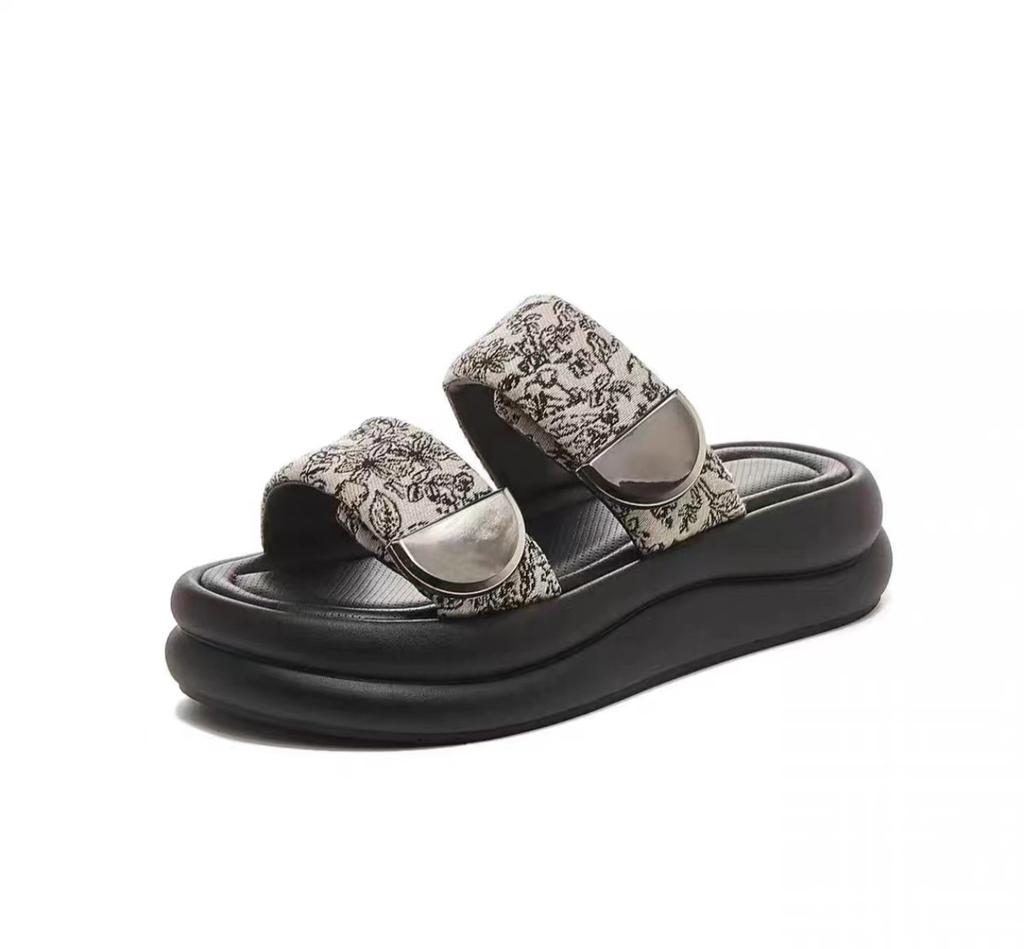 Plateau-Slipper Damen Sommerbekleidung Mode 2025 neu hochwertig Strand-Badesandalen Internet-Berühmtheit super angesagte Sandalen