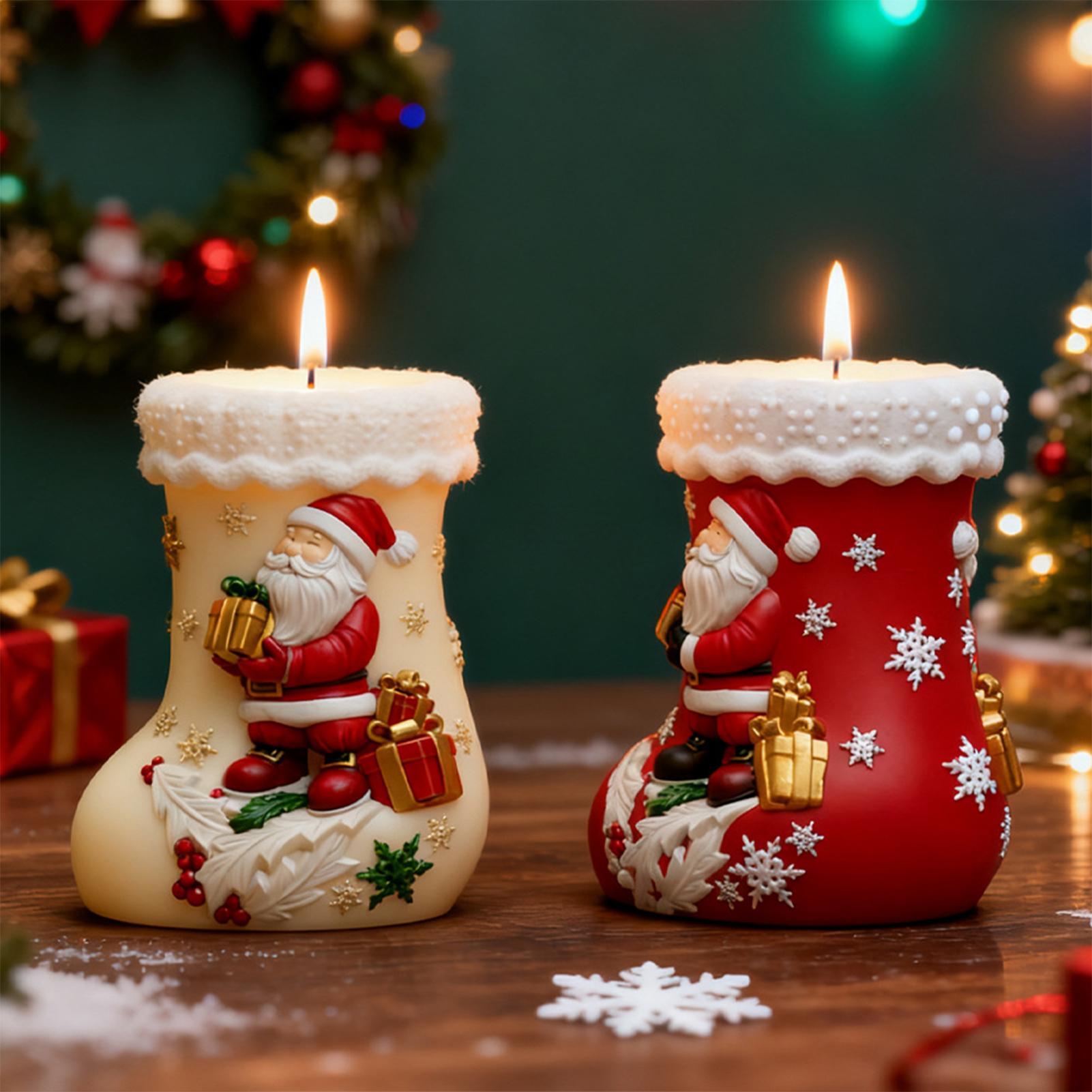 

Santa Stocking Candle Mold Reusable Crafting Mould Christmas Stocking Shape Candle Mold For Children Beginners Boys Girls Home CHINA