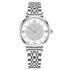 Women Casual Starry Dial Quartz Wrist Watch with Steel Band
