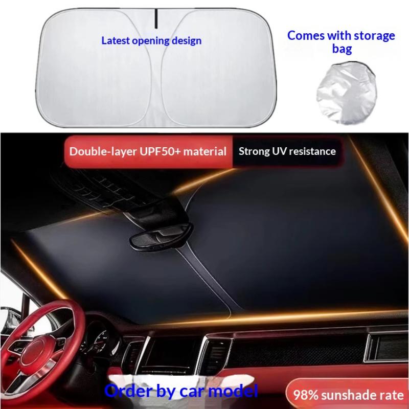 1Pcs Front Sunshade Summer Window Visor Protection Car Sun Shade Cover Foldable Curtains Summer Cooling Uv Refletive Accessories