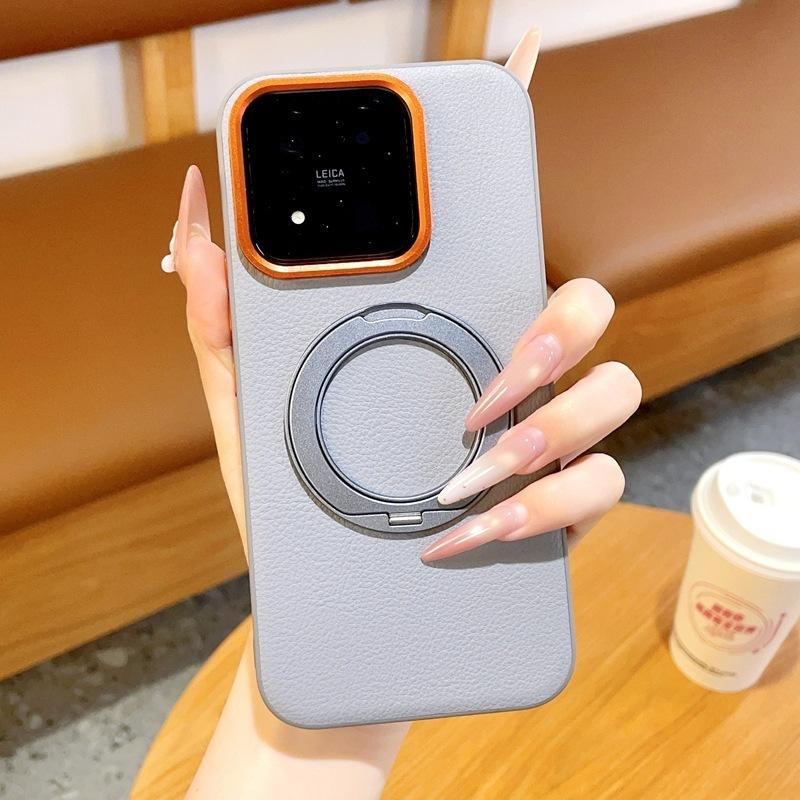 Applicable To Xiaomi 11max Magnetic Suction Bracket, Mobile Phone Case, Contrasting Color Orange Circle Lens, All-inclusive Anti-drop Xiaomi 11Pro