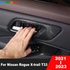 Car Ide Inner Door Handle Bowl Cover Trim For Nissan Rogue X-trail T33    Carbon Fiber Interior Accessories