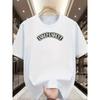 European Size Men'S Print Casual Letter Round Neck Short Sleeve T-Shirt, Breathable And Soft Fiber, Summer Outdoor Sports Top And Leisure Home Wear