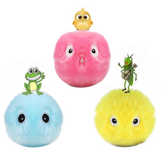 Chirping Cat Ball Toy Interactive Catnip Ball Toy with Birds Frog Crickets Sound Touch Activated Kitten Exercise Toy for Indoor Cats