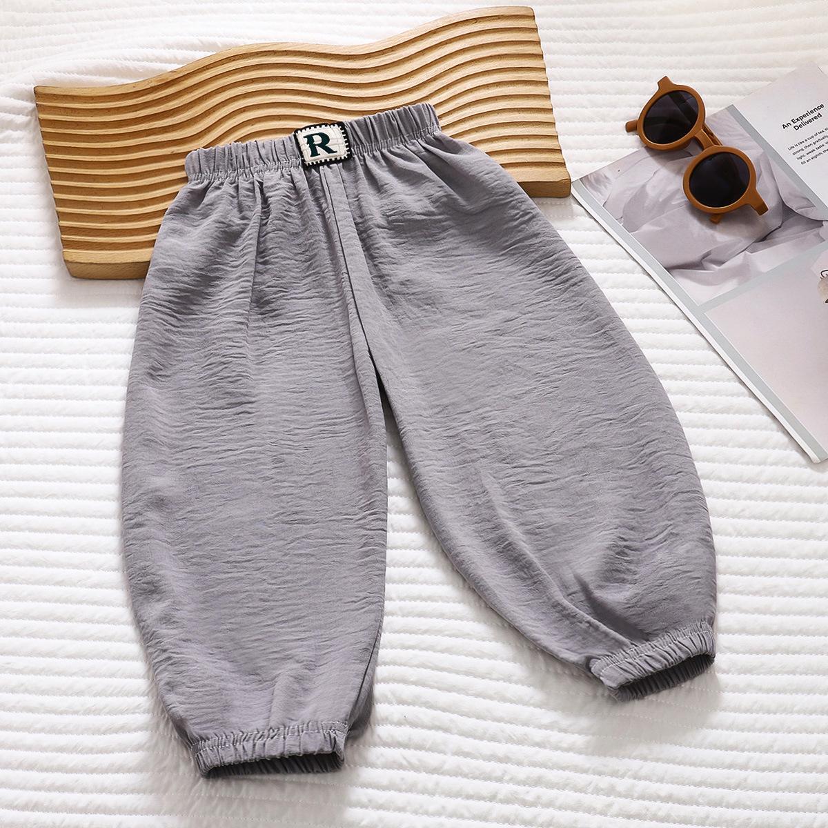 

Детские летние брюки-фонарики из ледяного шелка с защитой от комаров - Легкие повседневные спортивные брюки длиной до щиколотки для мальчиков и девочек 80 cm