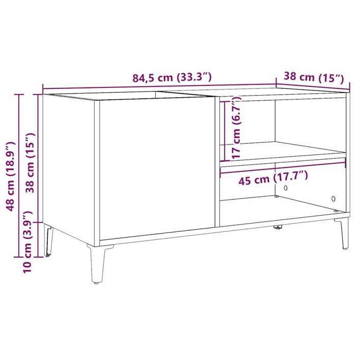 VidaXL Armoire à disques chêne artisanal 84,5x38x48 cm bois ingénierie 857166