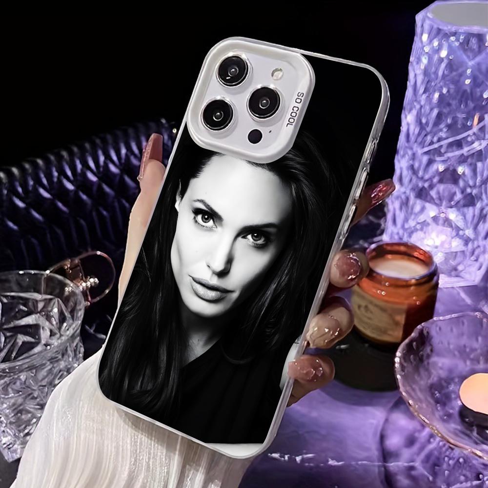 

Angel Jolie White Translucent Mobile Phone Case for iPhone 17 16 15 14 13 12 11 X XR XS Air Pro Max Plus Colorful Cover iPhone 14 Pro