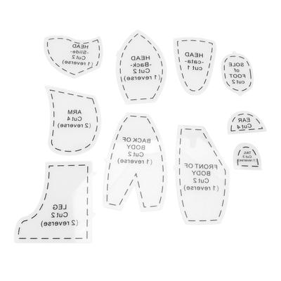 Memory Bear Template Ruler 10 Pieces Acrylic Sewing Pattern Set for Cute Doll Making