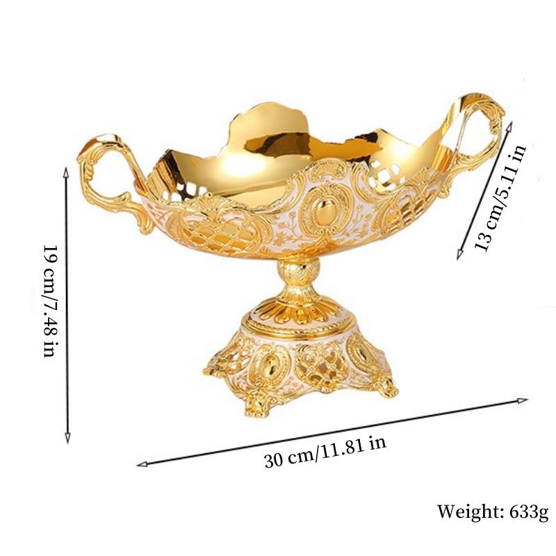 Europäische Obstschale, Legierung Haushalt Hohlform Hohe Füße Platte, Tragbare Gold Snack Scheibe, Süßigkeitenschale Hochzeitsdekoration