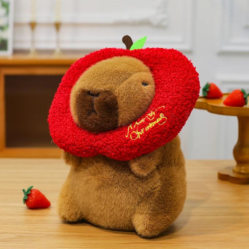 25cm Capybara Plush Simulation Capibara Anime Fluffty Toy Plant Stuffed Doll Holidays Props Decorative Throw Pillow for Kids