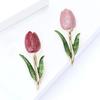 Vibrant Enamel Tulips Brooch Stylish Metal Art Multi Purpose Decoration For Women Fashionable Everyday Jewelry