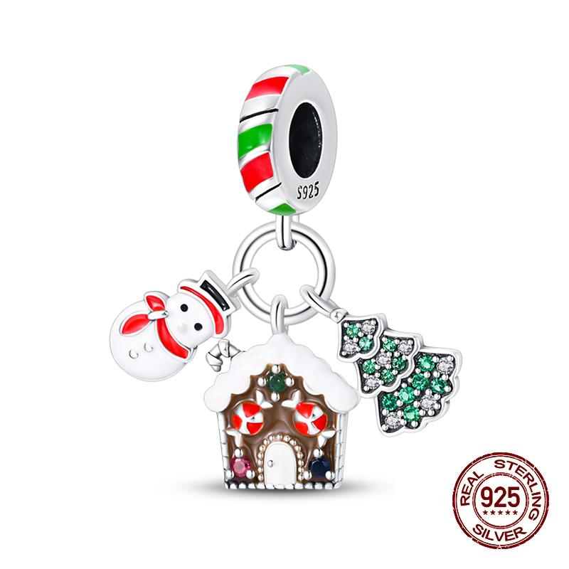 New Copper Snowman Elk Santa Christmas Charms Bead Fit Pandachoriginal Bracelets Diy Jewelry Holiday Gift