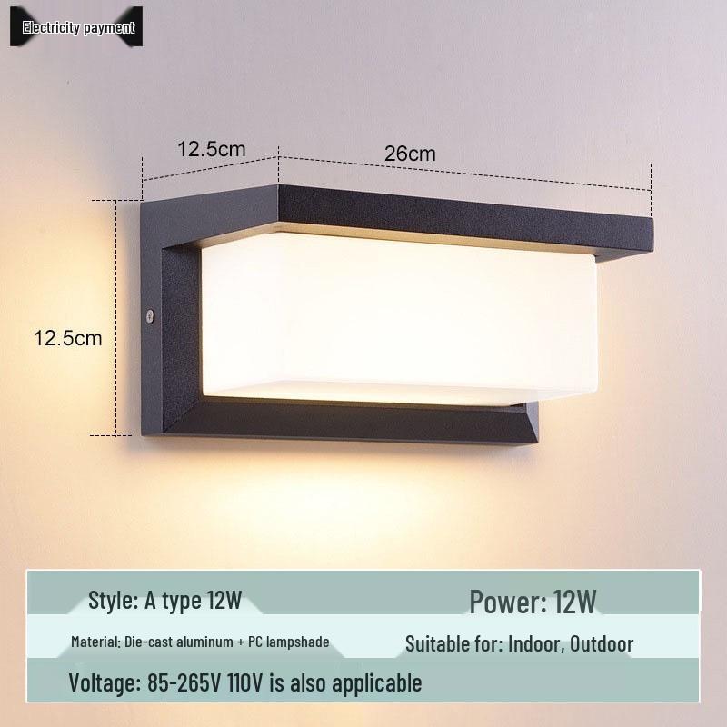 Waterproof Minimalist LED Wall Light with Smart Sensor for Outdoor Use
