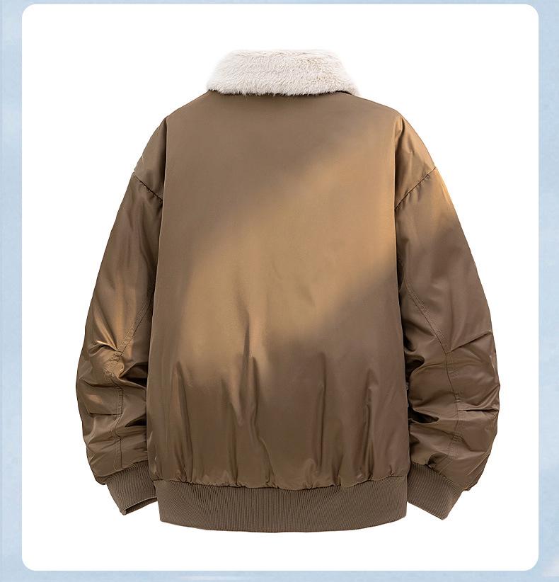 2025 Retro Fur Collar White Duck Down Winter Jacket with Fleece Lining - Thick, Warm, and Loose Niche Outerwear
