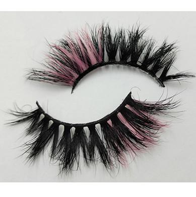 1 Pair Fluffy 25MM Mink Eyelashes Colored Lashes Bulk Wholesale Pink White Red Blue 5D Mink Lashes Supplies Makeup Tools