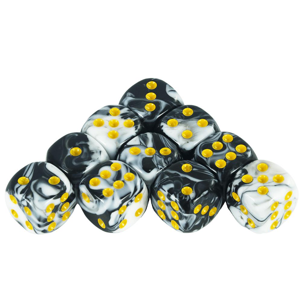 

Игровые кости T&G, 10 шт./компл., игральные кости D6 диаметром 12 мм с золотой стандартной точкой для настольной игры