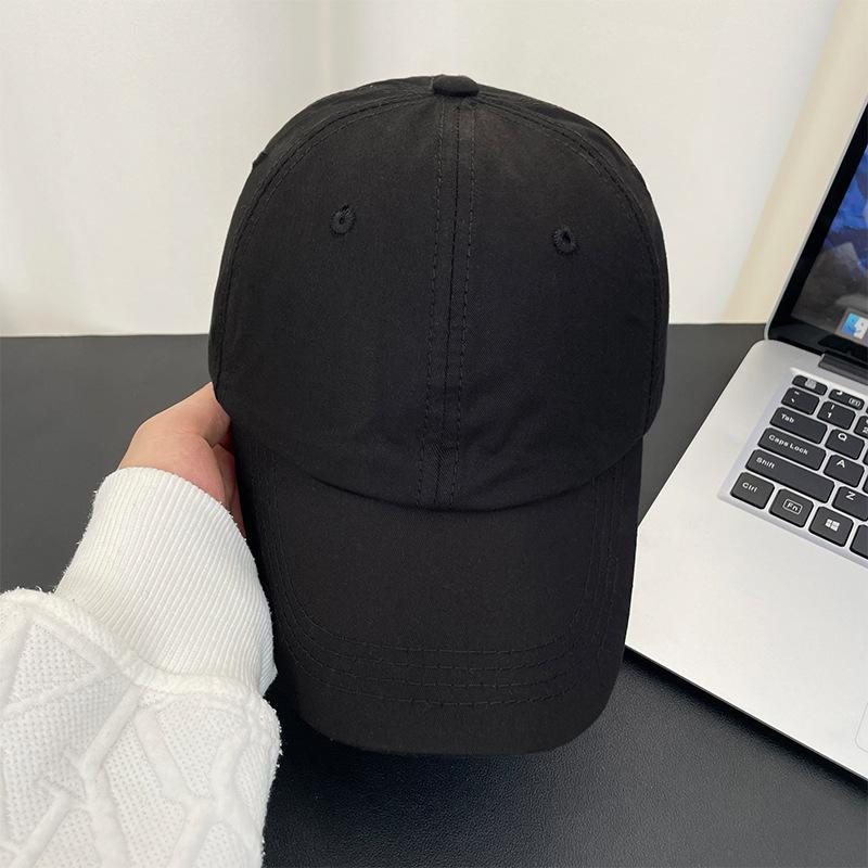 Hat Men's big head circumference cap Summer wide brim versatile face small visor Solid color baseball cap Women