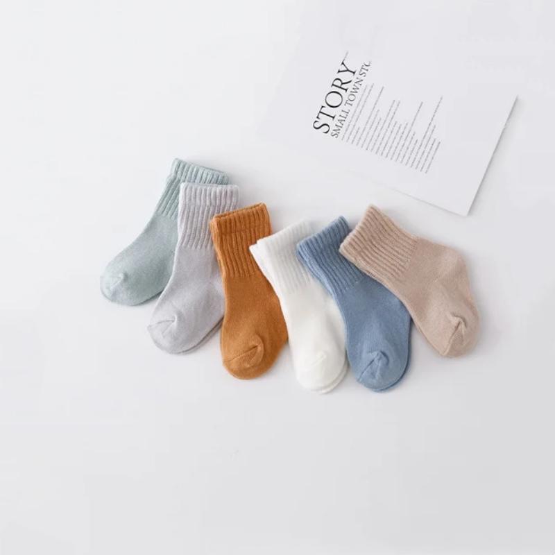 6Pairs/set 0-12Month Newborn Baby Boy Girl Sock Cotton Solid Soft Infant Socks for Girls Boys Spring Autumn Korea Style