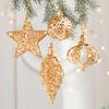 Gangheng Gold Star Pendant and Irregular-Shaped Christmas Tree Ornaments Set