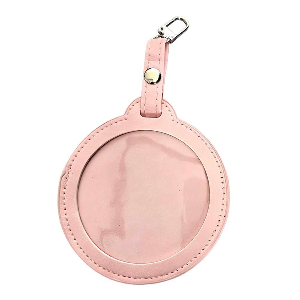 Premium PU Badge Holder 75mm Collector Case with Clear Window And Metal Clasp for Anime Character Pins Keychain Lanyard Display