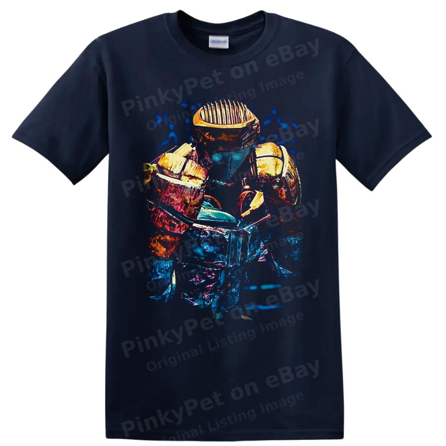 Atom Roboter Boxen T-Shirt Neon Metallisch Kämpfer Grafik Film Fan Tee Geschenk Kunst