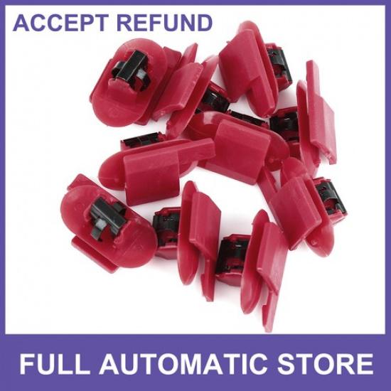 Car Plastic Rivet Bumper Fender Fastener Clips Retainer Red TEN  for GM